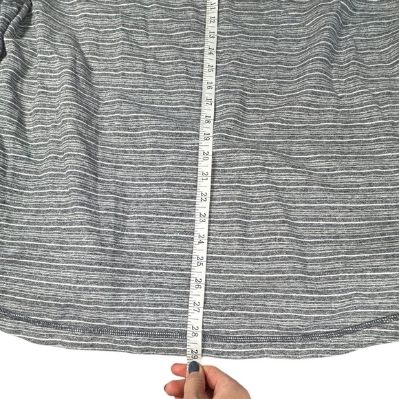 ORIGINAL PENGUIN Mens French Terry Henley Shirt XXL Grey White Stripe Knit N223 - Picture 7 of 8